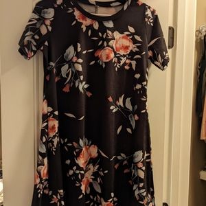 Floral knee length t-shirt dress